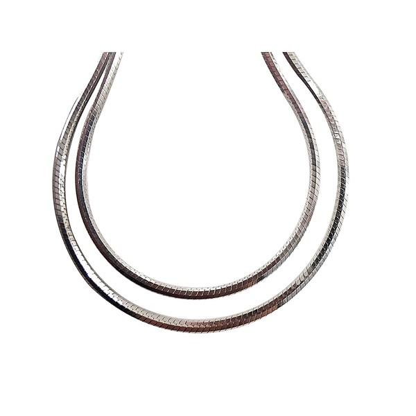 Central Diamond Center Sterling Silver Square Snake Chain-Made in Italy-1.0mm