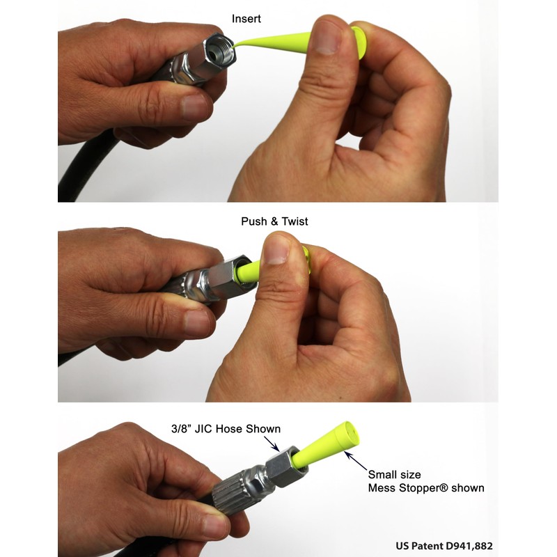 Mess Stopper Universal Rubber Plugs and Caps for Hydraulic Oil