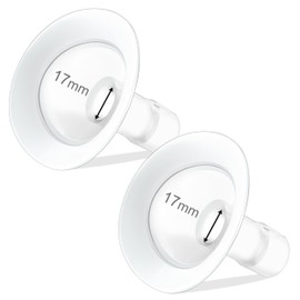 DIFKING 17mm Oval Shields Flanges Pump Parts for Medela, Soft Rim Flange Compatible with Medela Breast Pumps PersonalFit, Freestyle, Maxflow, Freestyle Flex Swing Maxi Connector