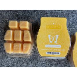 Scentsy ~ PEACH & WHITE AMBER Wax Bars ~ Lot Of 3 ~ NIP