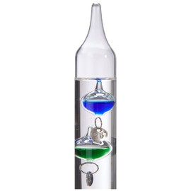 TFA Dostmann Flüssigkeitsthermometer Galino, 18.1006.01.54, dekoratives Glasthermometer, Galileo Galilei, 18°C bis 26°C, bunt, L 63 (32) x B 63 (32) x H 285 mm