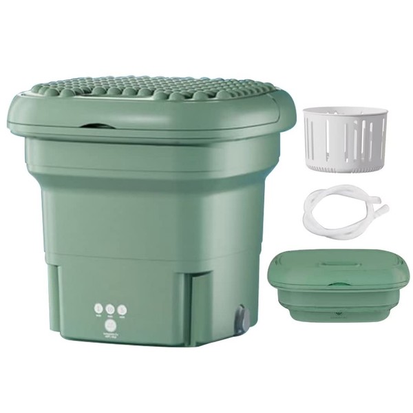 Portable Washing Machine, Mini Foldable Bucket Washer and Spin Dryer for Camping, RV, Travel, Small Spaces, Lightweight and Easy to Carry