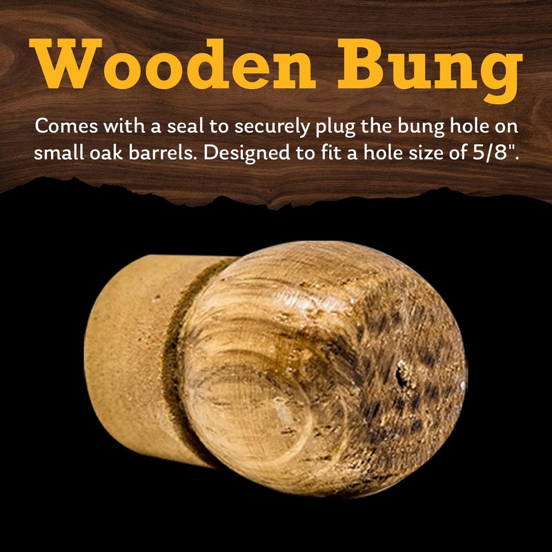 Red Head Barrels Wooden Oak Spigot and Bung Set, Small