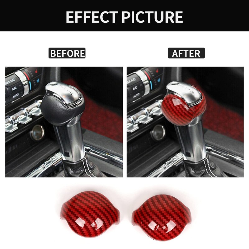 JeCar Carbon Fiber Interior Gear Shift Knob Trim Cover for