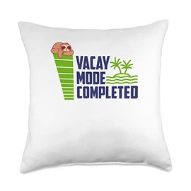 Vacation Winter Recess loading mode Lazy Animal Power Saving Mode On for Sloth Lover Throw Pillow, 18x18, Multicolor