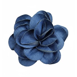 15cm Big Blue Denim Camellia Flower Brooch Pin for Women Girls - Fabric Large Floral Rose Lapel Pins Boho Cowboy Banquet Party Clothes Accessories Dress Corsage Brooches Fashion Jewelry Wedding Bridal (Denim Blue)