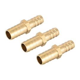 TA-VIGOR 3Pcs Straight Brass Barb Fitting Reducer, 12mm to 10mm Brass Reducer Fittings Straight Connector for Water Gas Oil Boat Air Pipe