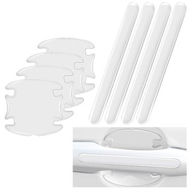 Ygapuzi Car Door Handle Protector Films Door Cup Protection Stickers, Transparent Auto Car Paint Guard Prevent Scratches, 4 Pack Pads & Strips