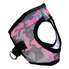 Doggie Design ULTRA CHOKE FREE STEP IN REFLECTIVE DOG HARNESS AMERICAN RIVER CAMOUFLAGE PINK