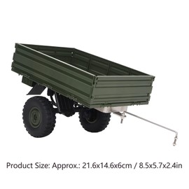 VBESTLIFE RC Trailer, RC Car Trailer Remote Controlled Cargo Carrier for P06 Unimog Model RC Car Spare Parts Accessories (Green)