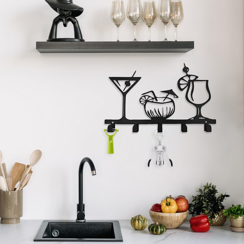 Xedatric Space-Saving Kitchen Towel Hooks Set - Decorative Wall Hooks
