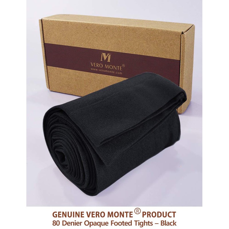 VERO MONTE Black Womens 80 Den Soft Opaque Tights -