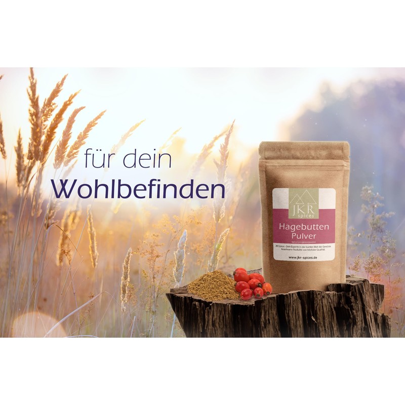 JKR Spices 250 g Organic Rosehip Powder, Rosehip Powder, Whole