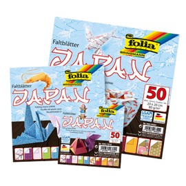 Folia- Folding Sheets, 50 Sheets Assorted in 10 Designs - Ideal for Beautiful Folding Figures and Shapes, Japan, 10 x 10 cm