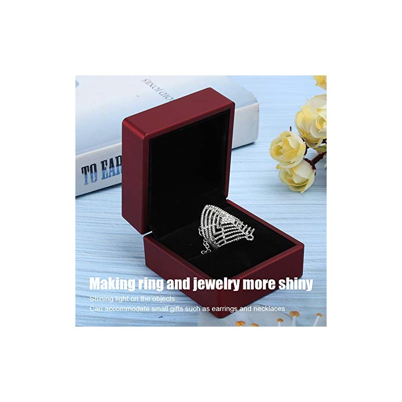 Caja de anillo, caja de anillo de bodas de terciopelo