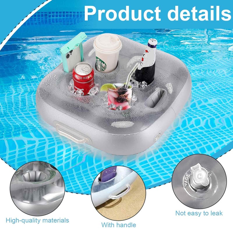 HA BIN Floating Drink Holder, Inflatable Floating Pool Drink Holder