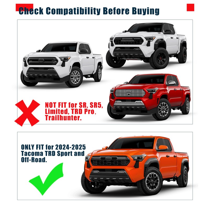 Upgraded Grill Lights for 2024 2025 Toyota Tacoma Raptor Lights