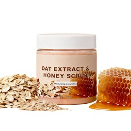 Honey & Oatmeal Face Sugar Scrub - Exfoliating & Hydrating Body Face, Hand, Foot Scrub for Women & Men, Natural Exfoliator for Soft & Smooth Skin, Gentle Formula for Dry & Sensitive Skin 7.05oz