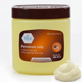 MED PRIDE Manteca de Cacao y Vaselina, 8 onzas – Protector de la piel hidratante para piel seca, manos agrietadas, talones ásperos, labios agrietados, cortes menores, raspaduras y quemaduras