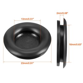 TA-VIGOR 10Pcs Rubber Blanking Grommet, 16mm Black Rubber Grommets Electrical Holes Cable Wire Gaskets Protector for Wires, Plugs, Cables Holes, Car, Boat, Pump, Plumbing, Cable Wiring