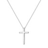 foyjoey White Gold Simple Cross Necklace for Women Stainless Steel