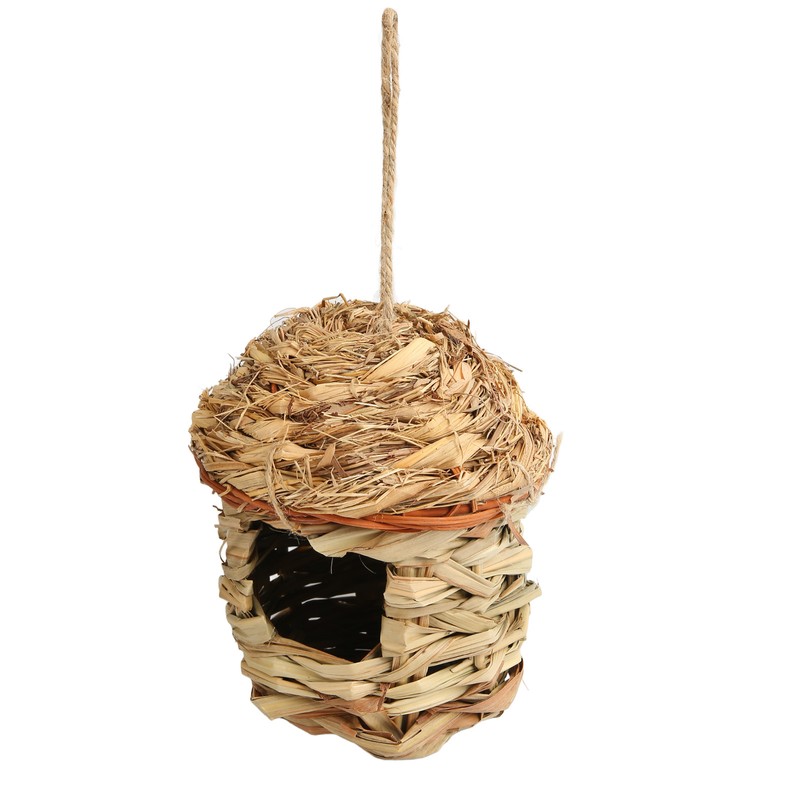 3Pcs Hummingbird House Small Grass Hanging Hand Woven Hummingbird House