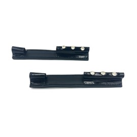 Equine Smile ES4003 Spur Protector Cover with Rhinestone Crystal Leather Spur Protector Spur Protector Boot Spur Protection Protection for Spurs (Black Leather/White Rhinestones)