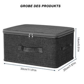 JASFLY Foldable Lockable Box, 30 x 20 x 14 cm, Lockable Box with Lid, Lockable Storage Box, Organiser for Bedroom Cupboard, Shelf (S)