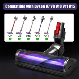 Chuancheng Chuancheng Direct Drive Elektrische B1rste Reinigungskopf f1r Dyson V7 V8 V10 V11 V15 Akku-Staubsauger, Motorhead Turbine Bodend1se Bodenb1rste Ersatz