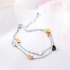 Stainless Steel Heart Women's Bracelet Bracelet with Heart Pendants Double