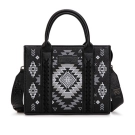 Wrangler Aztec Tote Bag for Women Western Boho Top Handle Satchel Purses and Handbags Gift Black WG2206-8120SBK