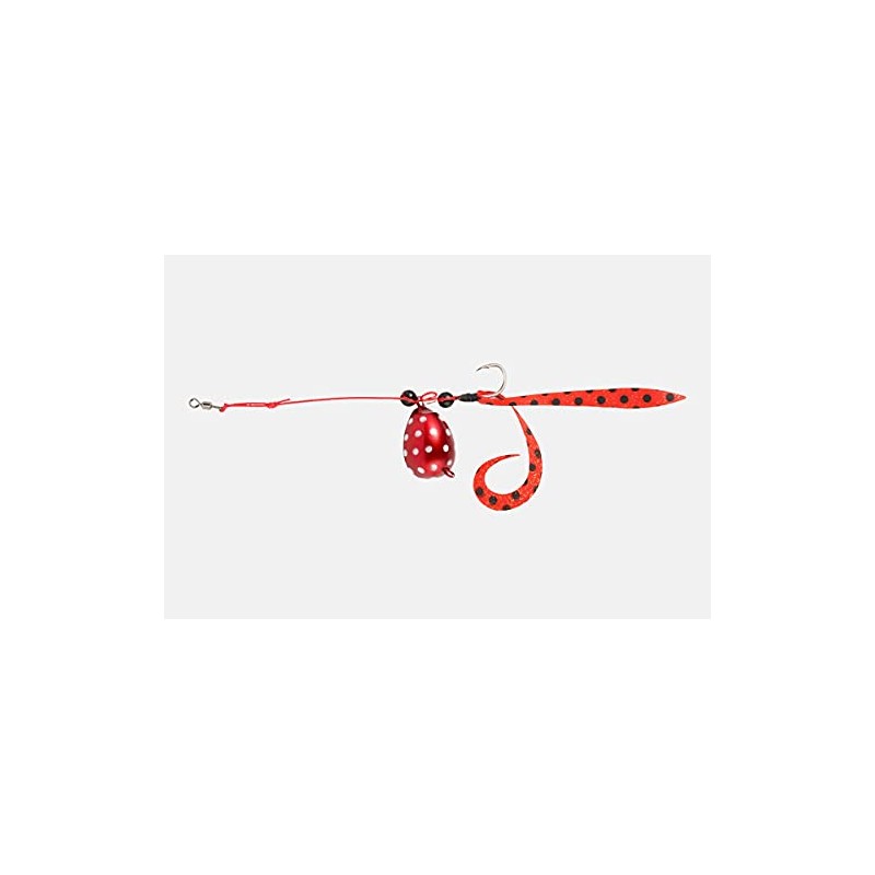 JACKALL Egg Shot Curly No. 2 Red Grow Dot