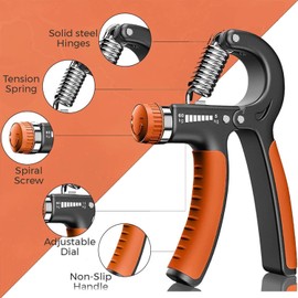 Hand Grip Strengthener 2 Pack Adjustable Resistance 5-60kg (10-130lb) Forearm Wrist Finger Exerciser Grip Strength Trainer Squeezer for Workout