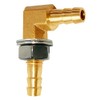 Uenede 2PCS Solid Brass 90 Elbow Barb Bulkhead Fitting 1/4"OD