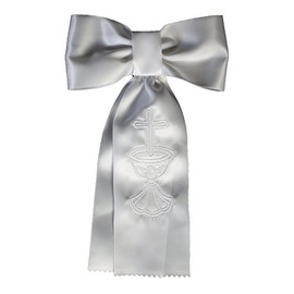 Lito Boys White Embroidered Cross Chalice First Communion Arm Band