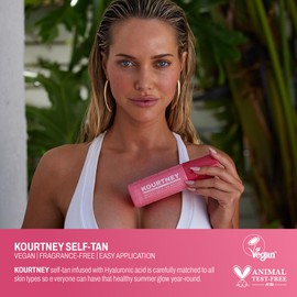 KOURTNEY Instant Self-Tan Mousse - Sunless Tanning Foam for Natural-Looking Glow - Easy to Apply Self Tan - Streak-Free Body Tanning - Medium - 4.2 oz