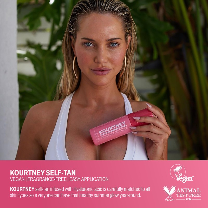 KOURTNEY Instant Self-Tan Mousse - Sunless Tanning Foam for Natural-Looking