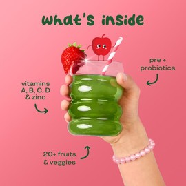 Bloom Nutrition Kids Greens & Superfoods Powder – Daily Multivitamin with Probiotics, Zinc, Vitamins A, B, C & D – 25 Servings for Immune & Digestive Support