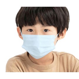 [KANEYAMA] カラーマスク マスクプリーツマスク 血色マスク 不織布 ふつうサイズ 小さめサイズ(小顔) 子供サイズ 使い捨てマスク やわらかマスク 50+1枚 (子供サイズ, ミントブルー)