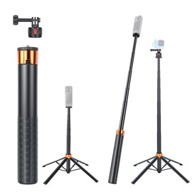 UTEBIT 59'' Telescopic Selfie Stick with Tripod, Enhanced 4-Leg Steady Base