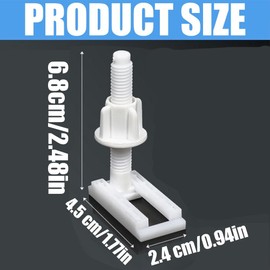 4 Sets Rectangular Toilet Seat Screws with Nuts Washers, Plastic Toilet Seat Fixing Screw, Hinge Bolt Screw Replacement Parts 4.5x2.4x6.1cm