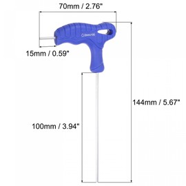 TA-VIGOR 2 Pieces 2mm T-Handle Hex Wrench, Double End T-bar Allen Wrench, CR-V Steel, Metric Wrench for Bicycle, Furniture, Mechanical Repair