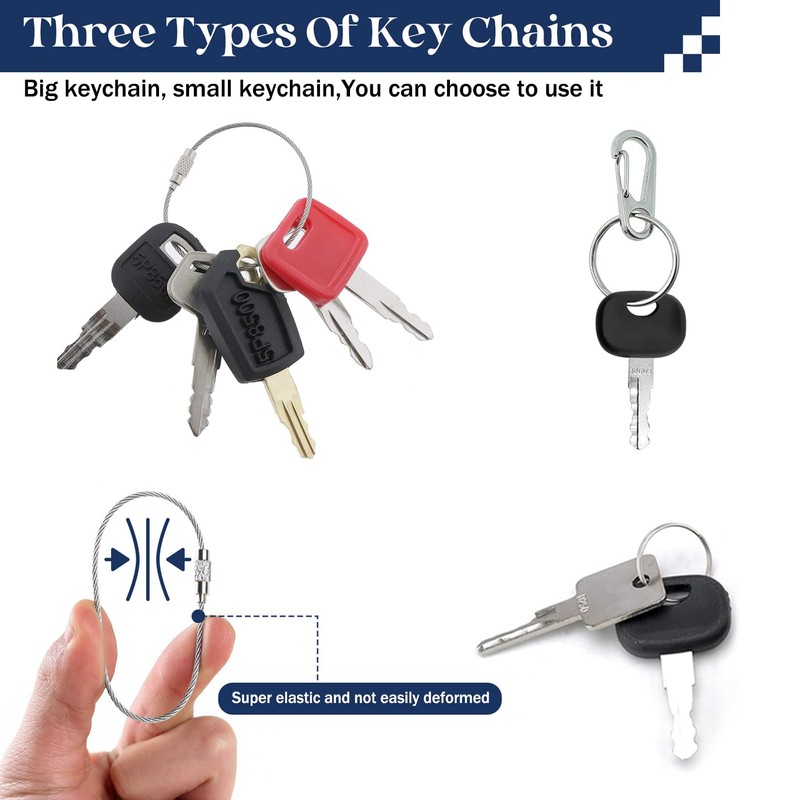 Forhandy 18-Piece Ignition Key Construction Machinery Key Set, Replacement Ignition