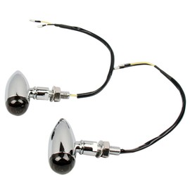 MotorToGo 2pcs Chrome Bullet turn signal Lights Indicator lights Compatible for 2013 Suzuki Boulevard M109R Limited Edition