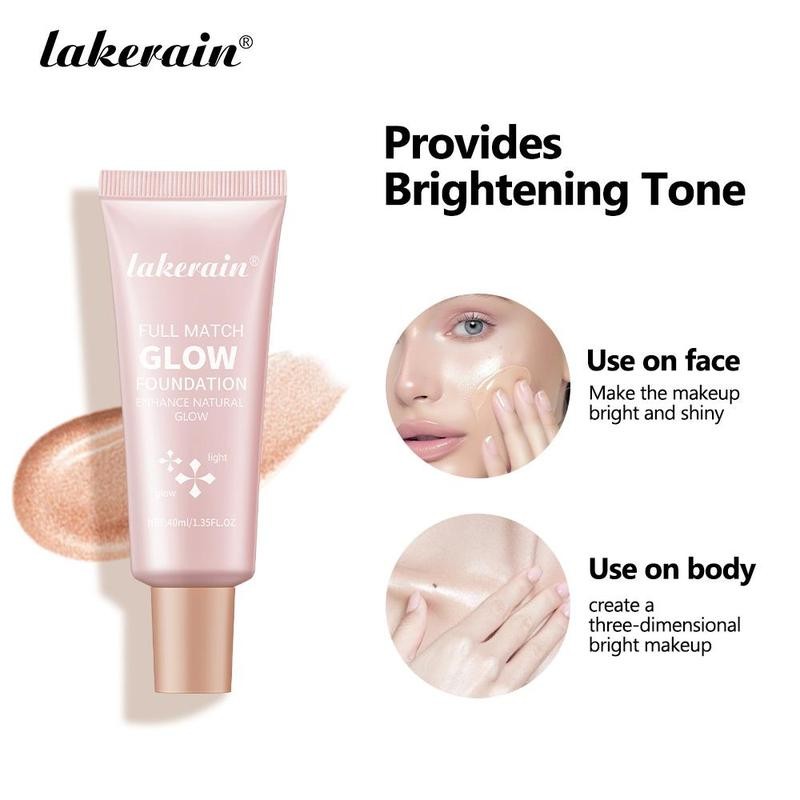 lakerain Long-lasting Full Match Foundation, 1 Count Natural Glow Base
