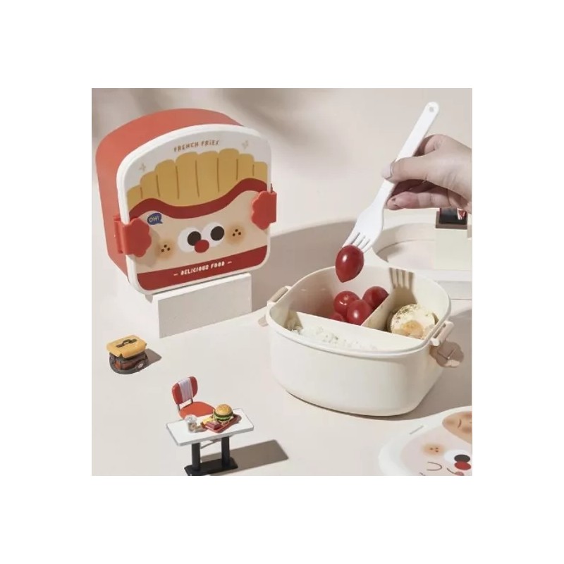 24x7 Topper Box Lunch De Figuras Grande + Palillos Figuras