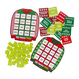 Fun Express 6" x 7" Ugly Sweater-Shaped Cardstock Bingo Game for 16
