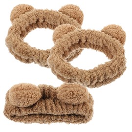BIUDECO Skincare Headband Set 3pcs Makeup Headband Animal Ears Face Wash for Women Bear Ear Hair Accessories