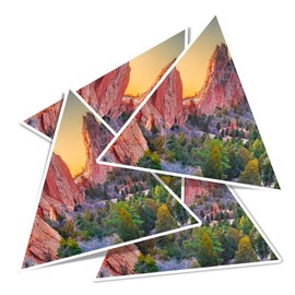 Vinyl Triangle Stickers (Set of 4) 10cm - Garden of the Gods Colorado Springs USA for Laptops, Tablets, Luggage, Scrap Booking, Fridges #50997