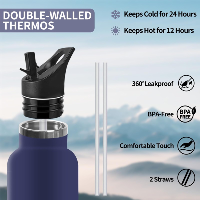 Thermos Flask, 1000 ml, BPA-Free, Stainless Steel, Leak-Proof Insulated Flask,
